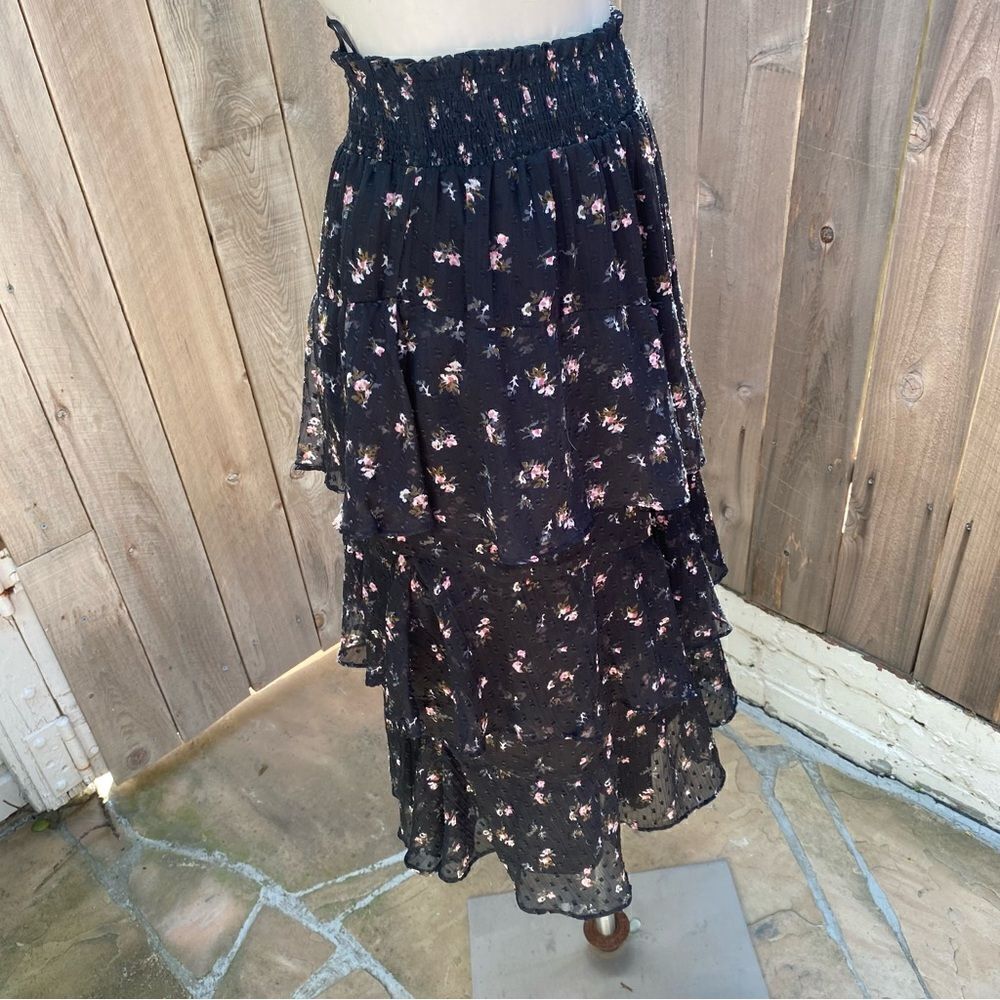 Walter Baker ruffled midi skirt size small